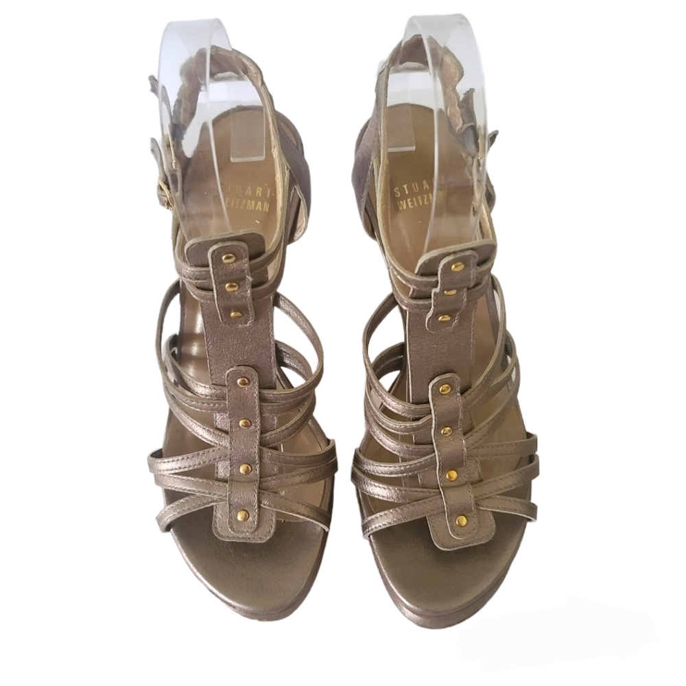 Stuart Weitzman Open Toe Platform Heels Size 7 - image 1